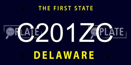 C201ZC Delaware License Plate