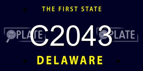 C2043 Delaware License Plate