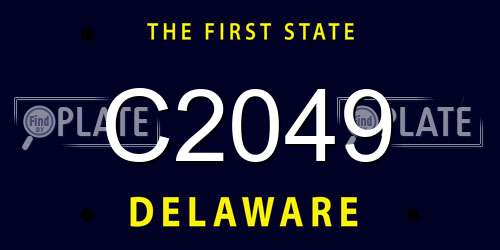 C2049 Delaware License Plate