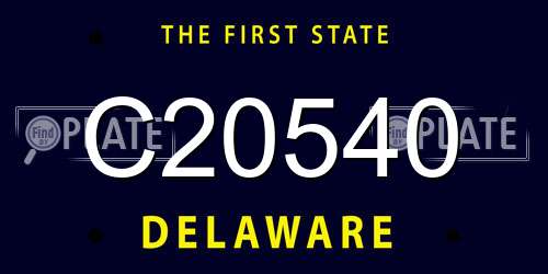 C20540 Delaware License Plate