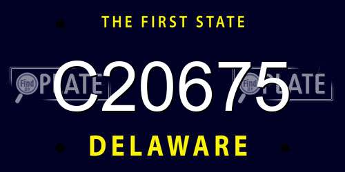 C20675 Delaware License Plate