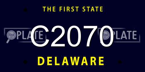 C2070 Delaware License Plate