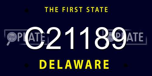 C21189 Delaware License Plate