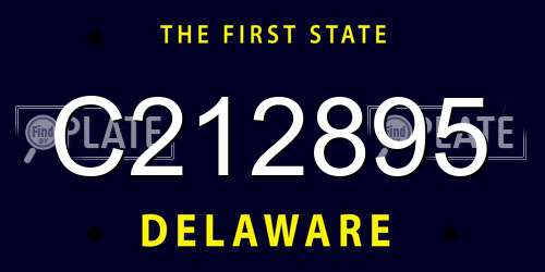 C212895 Delaware License Plate