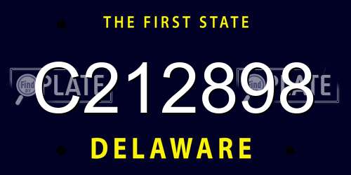 C212898 Delaware License Plate