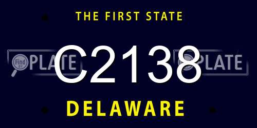 C2138 Delaware License Plate