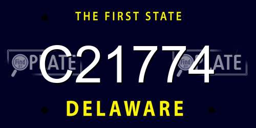 C21774 Delaware License Plate