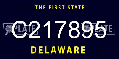 C217895 Delaware License Plate