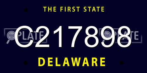 C217898 Delaware License Plate