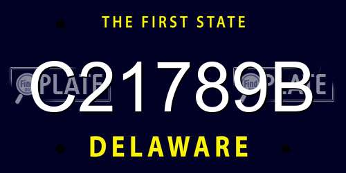 C21789B Delaware License Plate