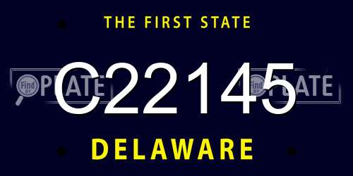C22145 Delaware License Plate