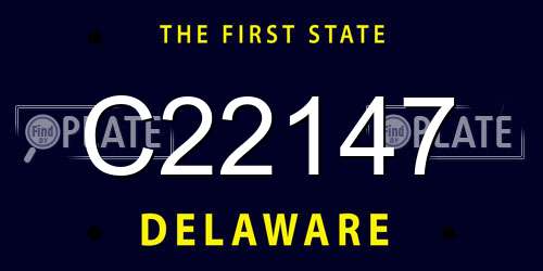 C22147 Delaware License Plate