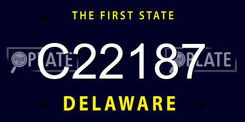 C22187 Delaware License Plate