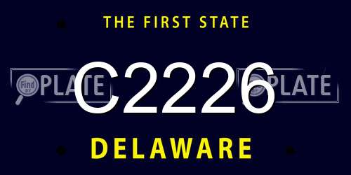C2226 Delaware License Plate
