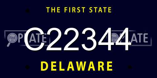 C22344 Delaware License Plate