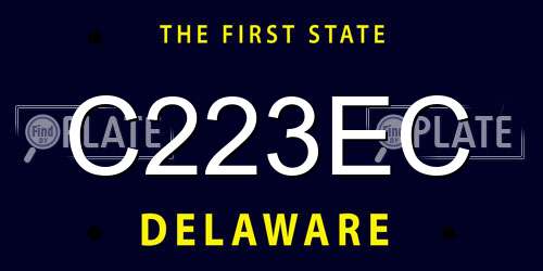 C223EC Delaware License Plate