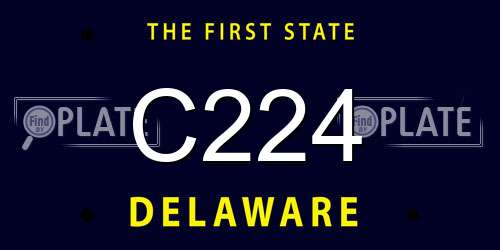 C224 Delaware License Plate