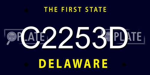 C2253D Delaware License Plate