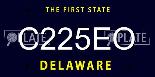 C225EO Delaware License Plate