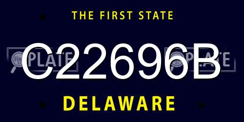 C22696B Delaware License Plate