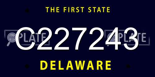 C227243 Delaware License Plate