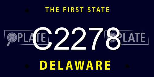 C2278 Delaware License Plate