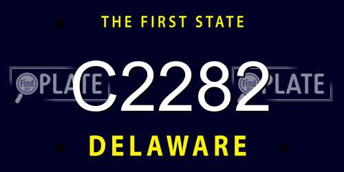 C2282 Delaware License Plate