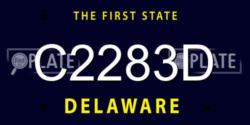 C2283D Delaware License Plate