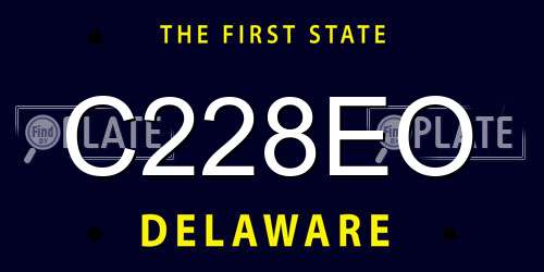 C228EO Delaware License Plate