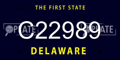 C22989 Delaware License Plate