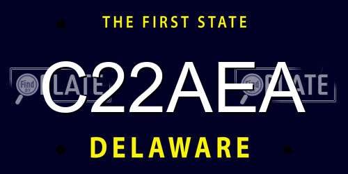 C22AEA Delaware License Plate
