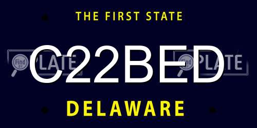 C22BED Delaware License Plate