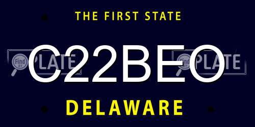 C22BEO Delaware License Plate