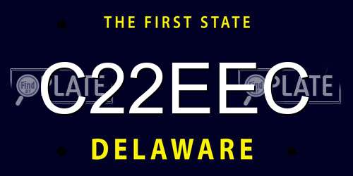 C22EEC Delaware License Plate