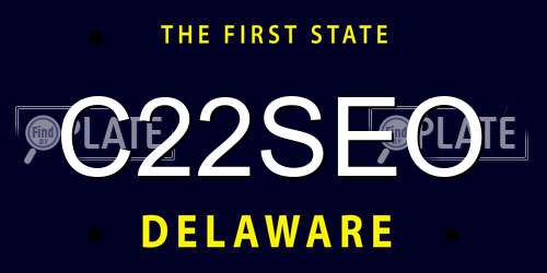 C22SEO Delaware License Plate