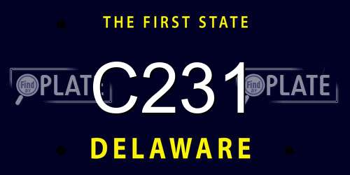 C231 Delaware License Plate