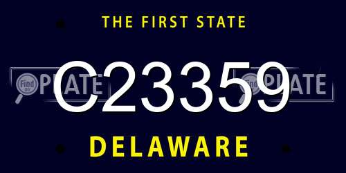C23359 Delaware License Plate