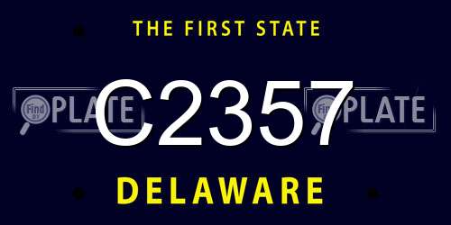 C2357 Delaware License Plate