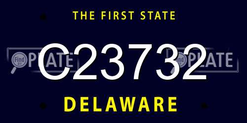 C23732 Delaware License Plate