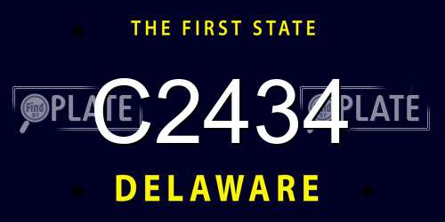 C2434 Delaware License Plate