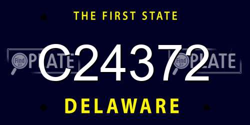 C24372 Delaware License Plate