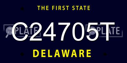 C24705T Delaware License Plate