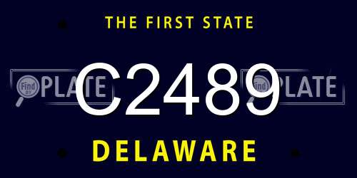 C2489 Delaware License Plate