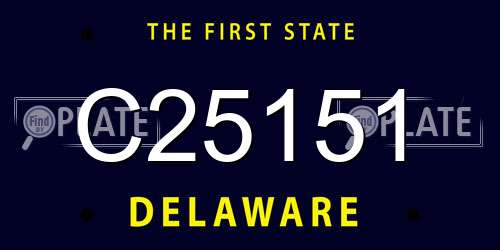 C25151 Delaware License Plate