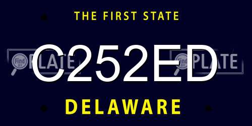 C252ED Delaware License Plate