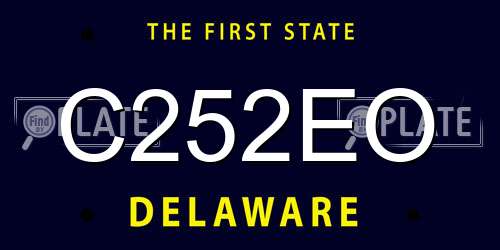 C252EO Delaware License Plate