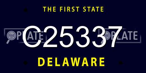 C25337 Delaware License Plate