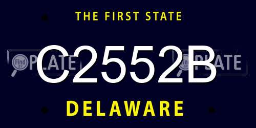 C2552B Delaware License Plate