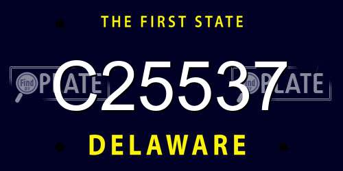 C25537 Delaware License Plate