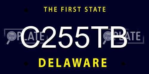 C255TB Delaware License Plate